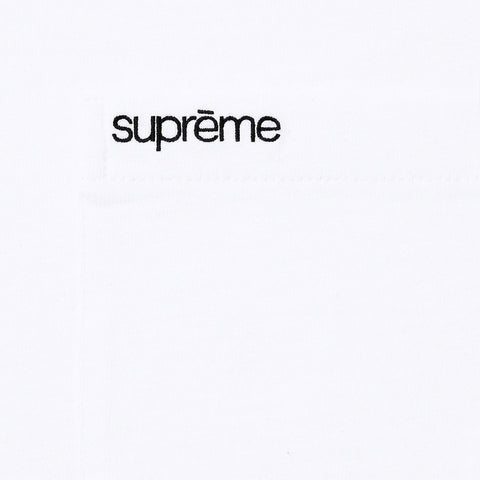 Supreme Embroidery Logo Pocket Tee White