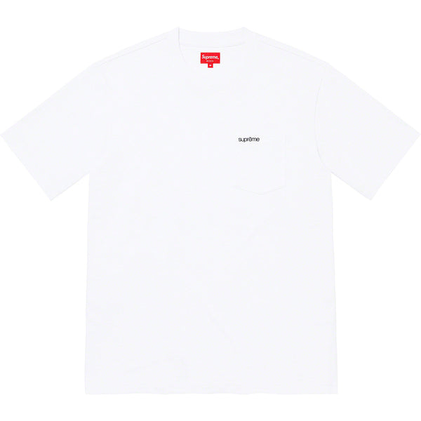 Supreme Embroidery Logo Pocket Tee White supreme supreme - originalfook singapore