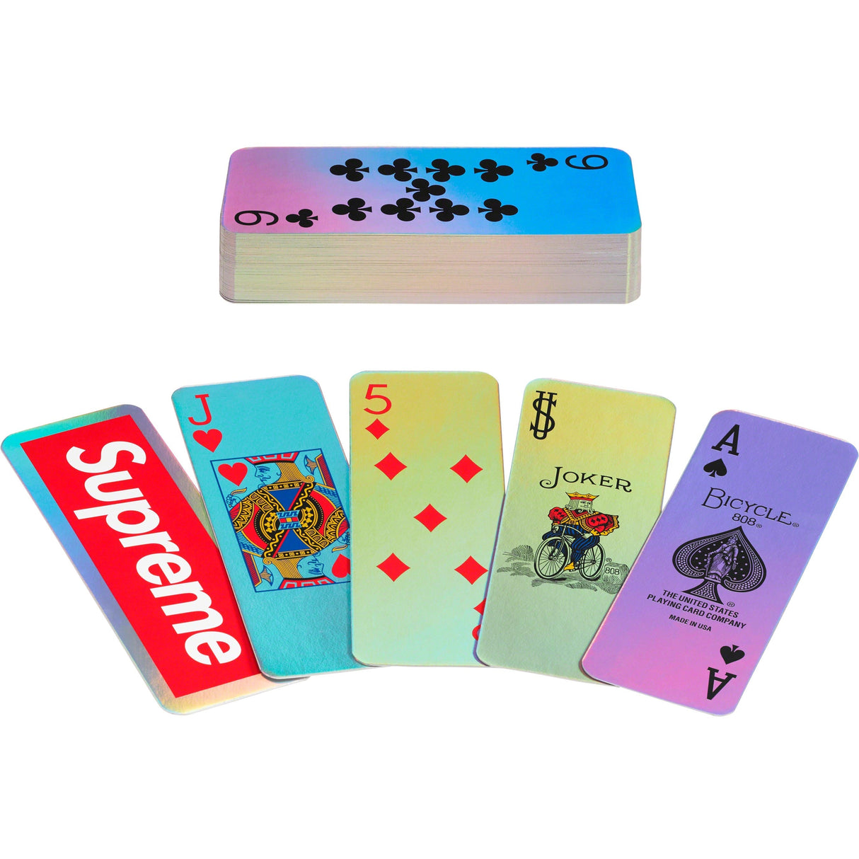 Supreme Bicycle Holographic Slice Playing Poker Card Deck SUPREME SUPREME - originalfook singapore