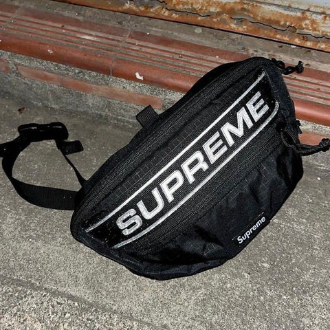 Supreme Reflective Logo Waist Bag Black