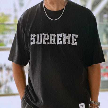 Supreme Twill Applique Patch Tee Black SUPREME SUPREME - originalfook singapore