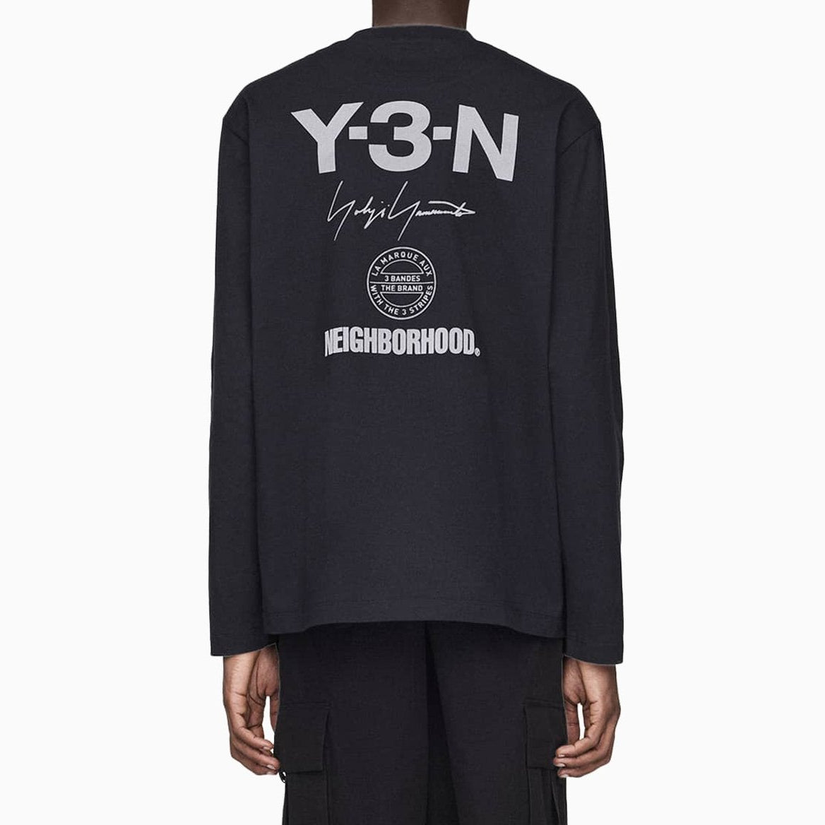 Neighborhood X Y-3 Logo Long Sleeve Tee Black