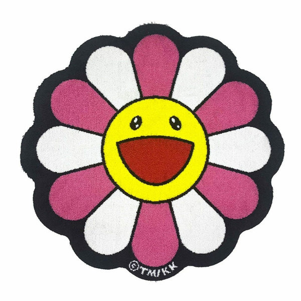 TAKASHI MURAKAMI Kaikai Kiki Flower 70cm Floor Rug Pink White TAKASHI MURAKAMI TAKASHI MURAKAMI - originalfook singapore