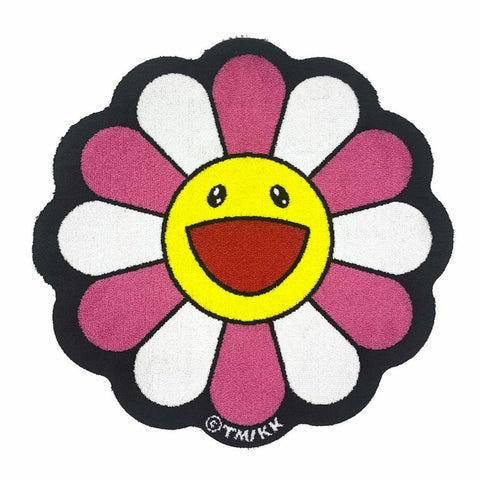 TAKASHI MURAKAMI Kaikai Kiki Flower 70cm Floor Rug Pink White