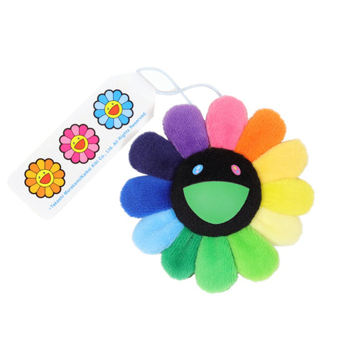 Takashi Murakami Kaikai Kiki Flower Plush Badge/Keychain/Pin Rainbow Black