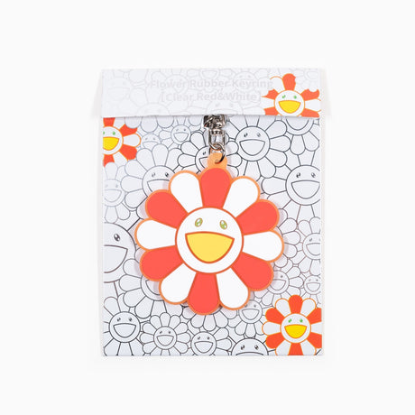 Takashi Murakami Kaikai Kiki Flower Rubber Keyring Red White (5.5cm) TAKASHI MURAKAMI TAKASHI MURAKAMI - originalfook singapore