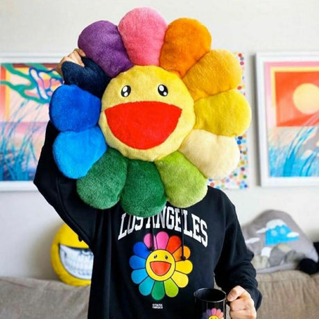 Takashi Murakami Flower 60cm Plush Cushion Rainbow