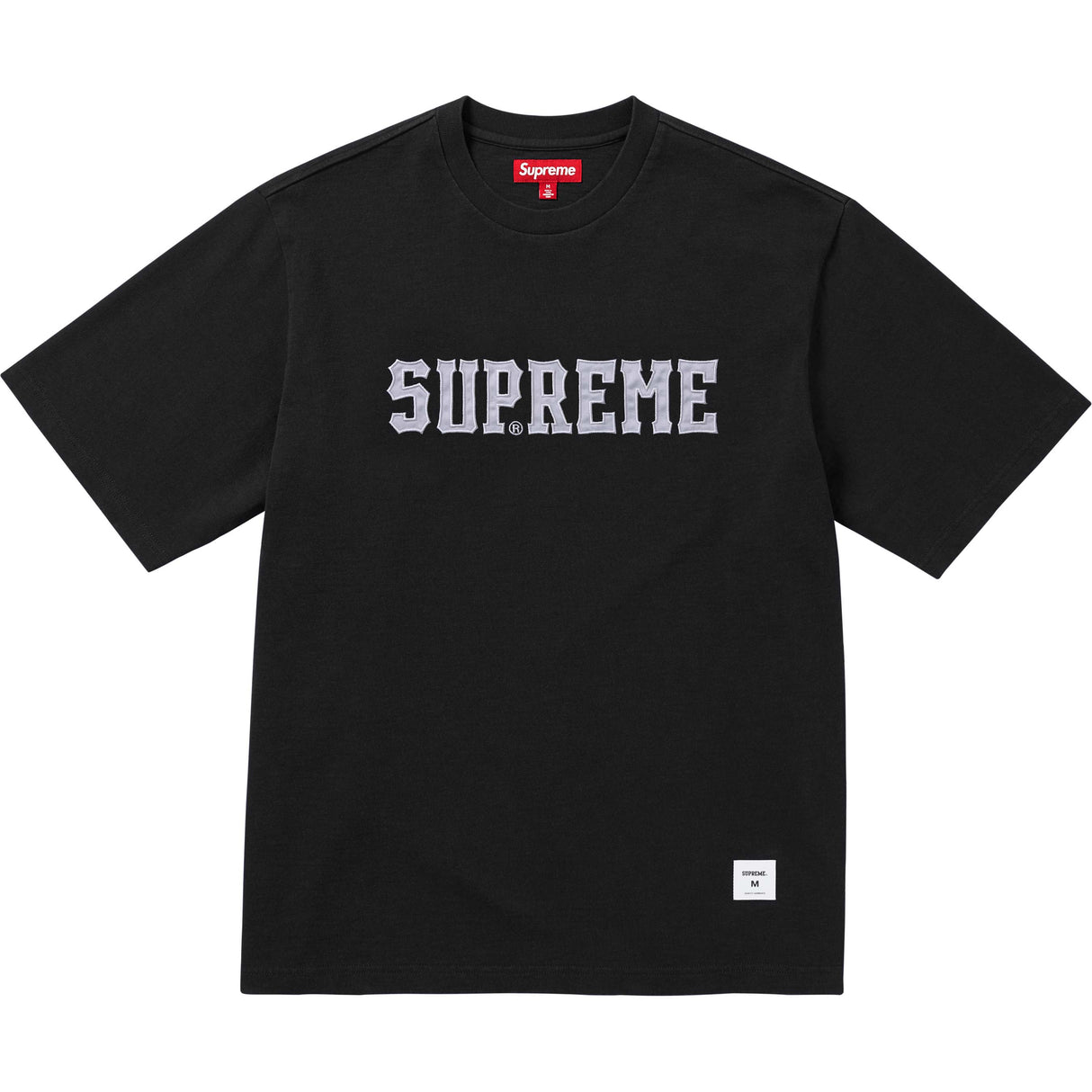 Supreme Twill Applique Patch Tee Black SUPREME SUPREME - originalfook singapore