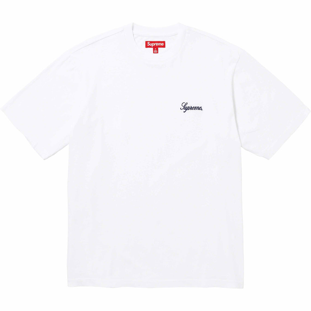 Supreme Embroidered Script Logo Tee White