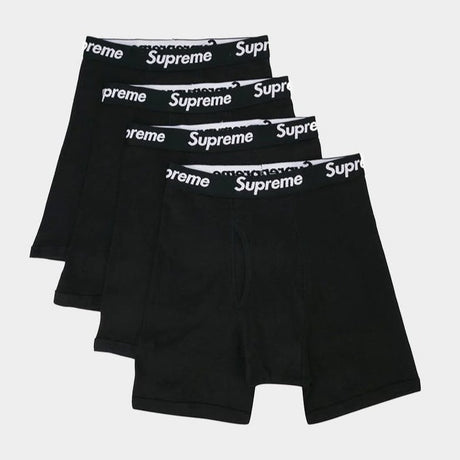 SUPREME X Hanes Boxer Briefs Black (Pack of 4) supreme supreme - originalfook singapore