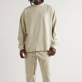 FEAR OF GOD Essentials Felt Logo Long Sleeve Tee Wheat FEAR OF GOD FEAR OF GOD - originalfook singapore