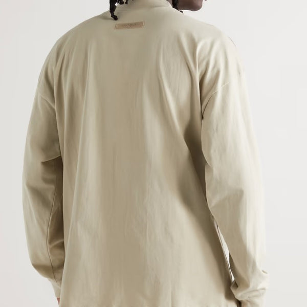 FEAR OF GOD Essentials Felt Logo Long Sleeve Tee Wheat FEAR OF GOD FEAR OF GOD - originalfook singapore