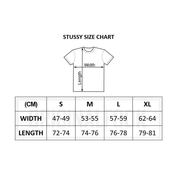 Stussy Us Size Chart