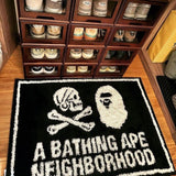 Bathing Ape X Neighborhood Rug Mat Black BATHING APE BATHING APE - originalfook singapore