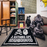 Bathing Ape X Neighborhood Rug Mat Black BATHING APE BATHING APE - originalfook singapore