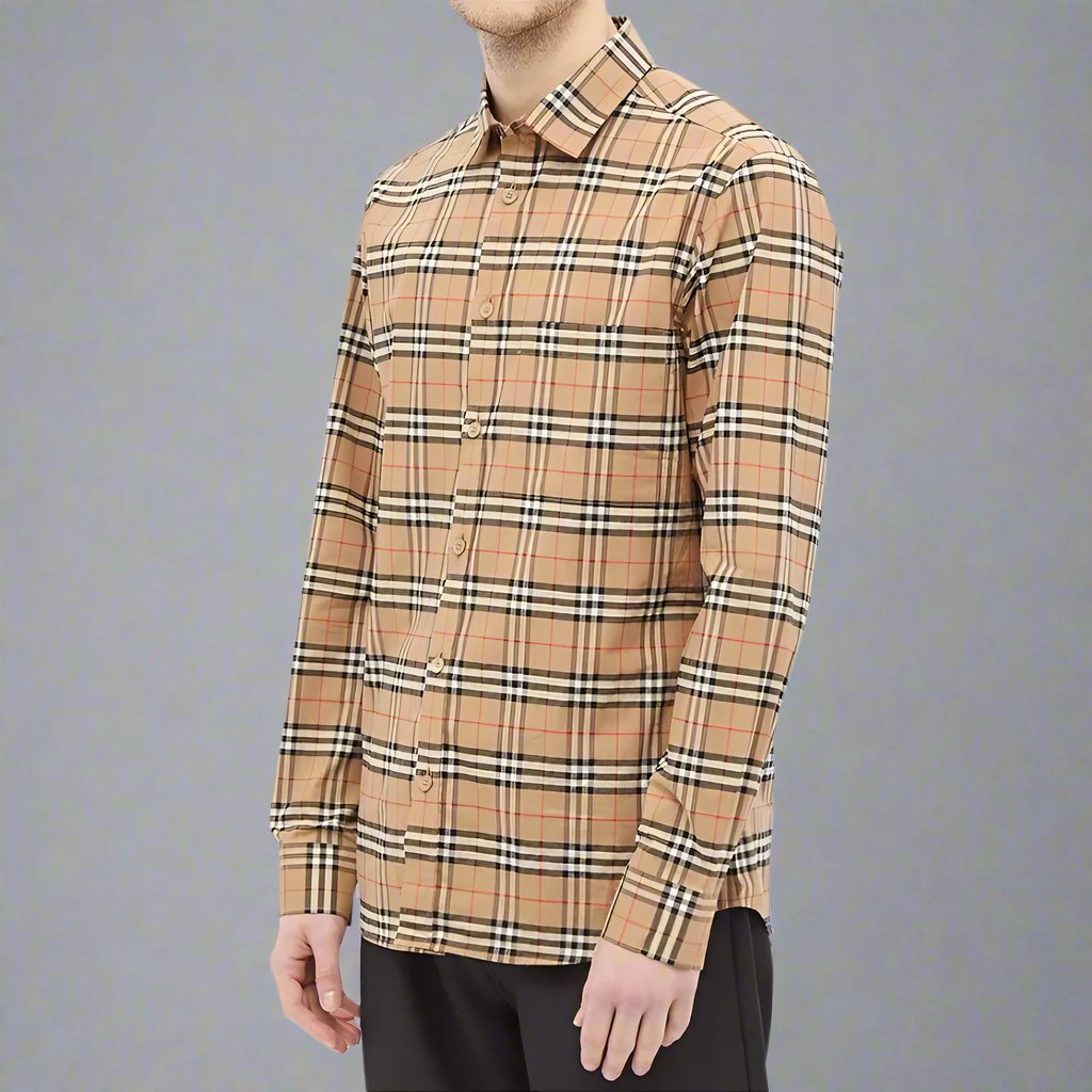 Where to buy Burberry Simpson Check Long Sleeve Shirt in Singapore ORIGINALFOOK