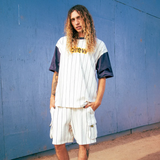 Drew House Secret Tee Navy Pinstripe DREW HOUSE DREW HOUSE - originalfook singapore