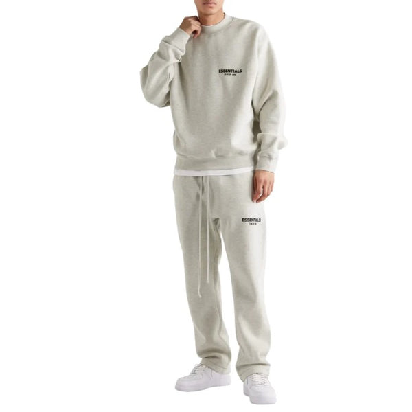 FEAR OF GOD Essentials Felt Logo Crewneck Sweatshirt Light Oatmeal FEAR OF GOD FEAR OF GOD - originalfook singapore