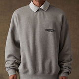 FEAR OF GOD Essentials Felt Logo Crewneck Sweatshirt Dark Oatmeal FEAR OF GOD FEAR OF GOD - originalfook singapore
