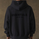 FEAR OF GOD Essentials Felt Logo Hoodie Black FEAR OF GOD FEAR OF GOD - originalfook singapore