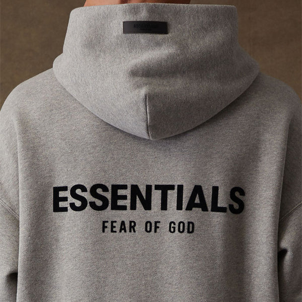 FEAR OF GOD Essentials Felt Logo Hoodie Dark Oatmeal FEAR OF GOD FEAR OF GOD - originalfook singapore