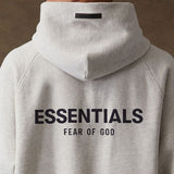 FEAR OF GOD Essentials Felt Logo Hoodie Light Oatmeal FEAR OF GOD FEAR OF GOD - originalfook singapore