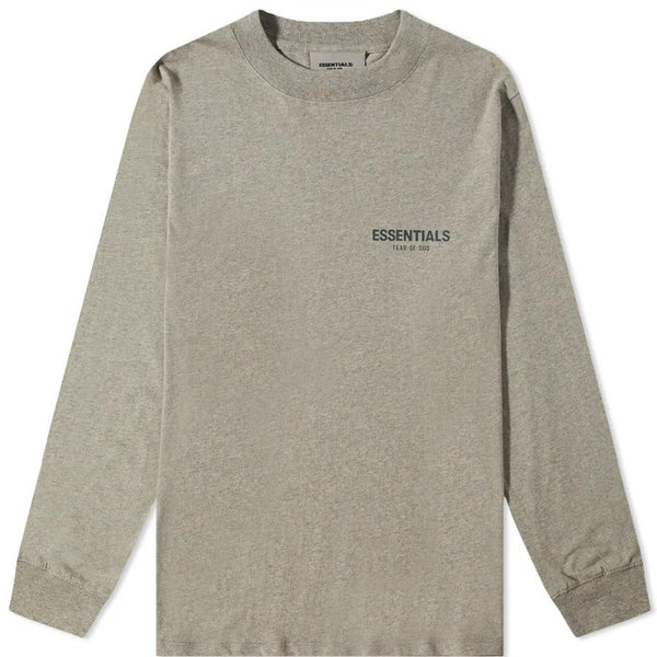 FEAR OF GOD Essentials Summer Core Long Sleeve Tee Dark Heather Oatmeal FEAR OF GOD FEAR OF GOD - originalfook singapore