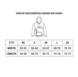 Fear of god essentials hotsell hoodie sizing