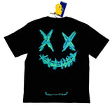 Rickyisclown [RIC] Blue Flame Smiley Tee Black [R8210329c-V6] RICKYISCLOWN RICKYISCLOWN - originalfook singapore