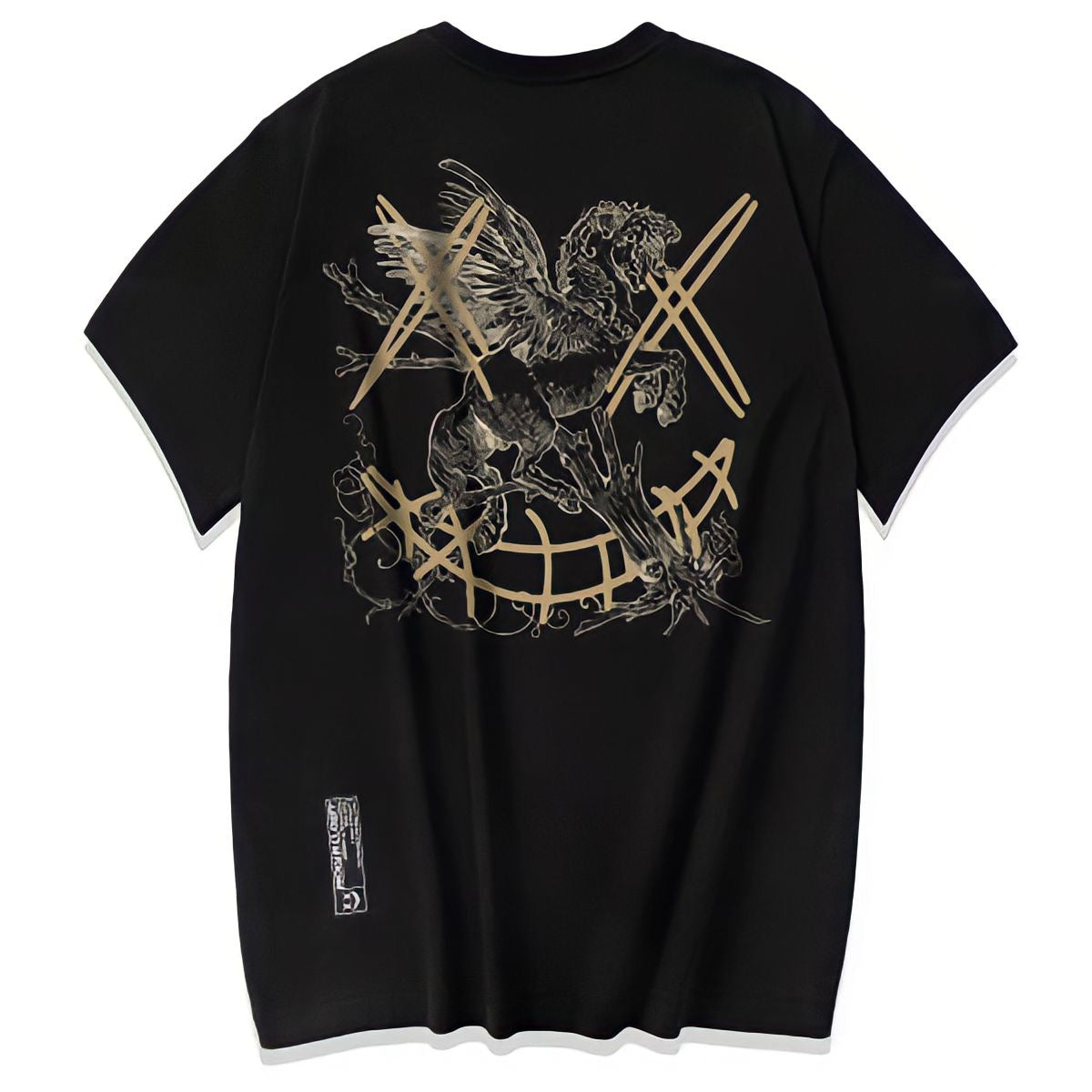 Rickyisclown [RIC] Pegasus Smiley Tee Black [R2280706e-Q6] RICKYISCLOWN RICKYISCLOWN - originalfook singapore
