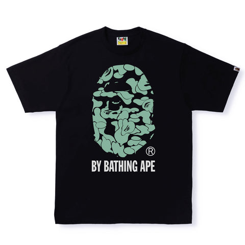 Bathing Ape Text Code Camo Big Ape Head Tee Black (Glow In The Dark)