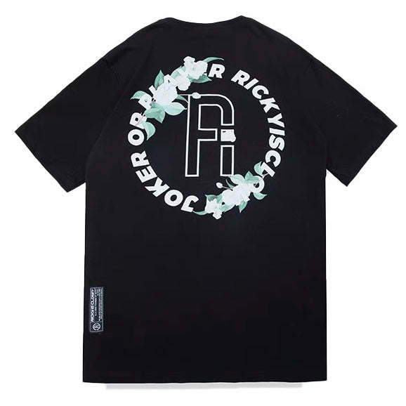 Rickyisclown [RIC] Camellia Ring Logo Tee Black [R19211228a-E5] RICKYISCLOWN RICKYISCLOWN - originalfook singapore
