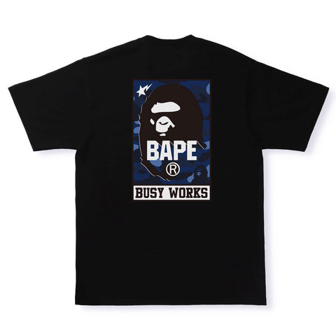 Bathing Ape Color Camo Bape Busy Works Tee Black Blue
