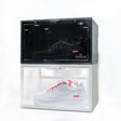 OriginalAB premium LED display shoe box in two colors, showcasing a modern, illuminated shoe storage container with clear visibility.