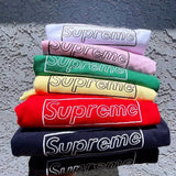 SUPREME X KAWS Chalk Box Logo Tee Navy Supreme Supreme - originalfook singapore