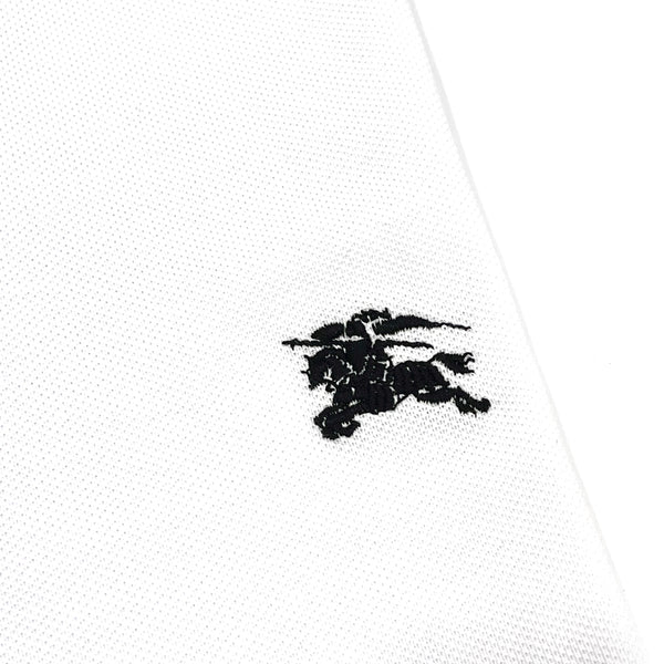 Burberry Embroidered Logo Oxford Polo Tee White BURBERRY BURBERRY - originalfook singapore