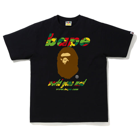Bathing Ape STA Camo WGM Ape Head Tee Tee Black Multi