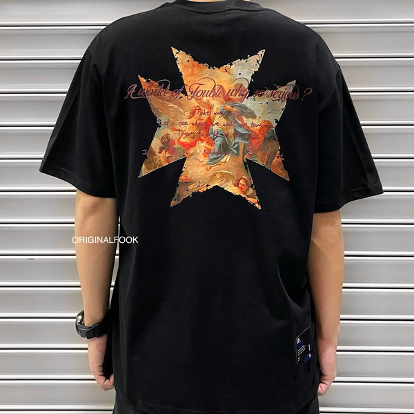 Rickyisclown [RIC] Vintage Oil Painting Tee Black [R4220414C-Y6] RICKYISCLOWN RICKYISCLOWN - originalfook singapore