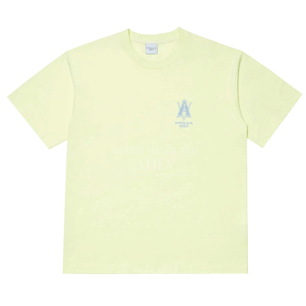 (60% OFF) ADLV Color Embroidery Logo Tee Light Yellow ADLV ADLV - originalfook singapore