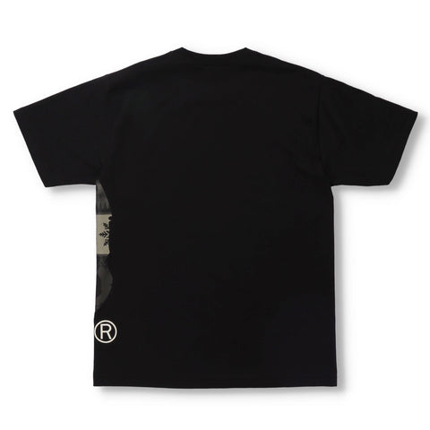 Bathing Ape Snow Pattern Side Big Ape Head Tee Black