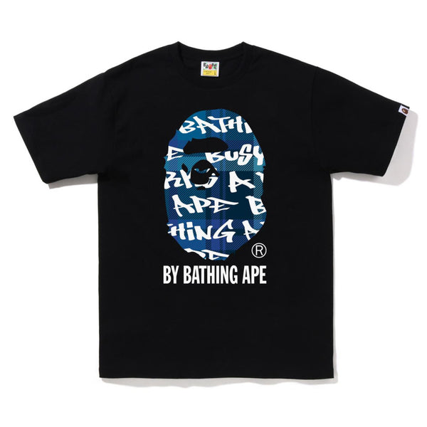 (18% OFF) Bathing Ape Graffiti Check Tee Black Blue BATHING APE BATHING APE - originalfook singapore