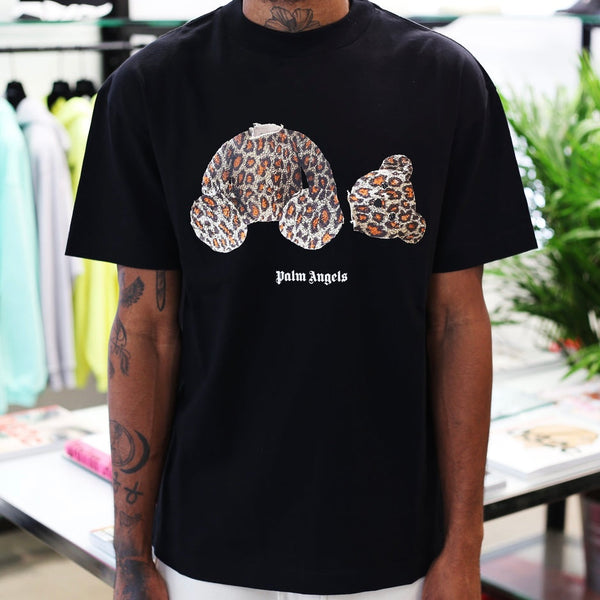 PALM ANGELS Kill The Bear Leopard Tee Black PALM ANGELS PALM ANGELS - originalfook singapore