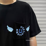 Rickyisclown [RIC] Embroidered Angel Wings Pocket Tee Black [R9210508f-GGGG] RICKYISCLOWN RICKYISCLOWN - originalfook singapore