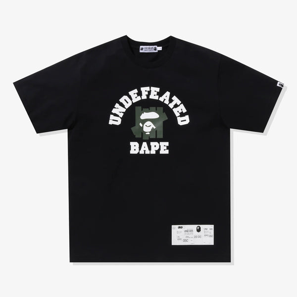 Bathing Ape X Undefeated College Tee Black BATHING APE BATHING APE - originalfook singapore