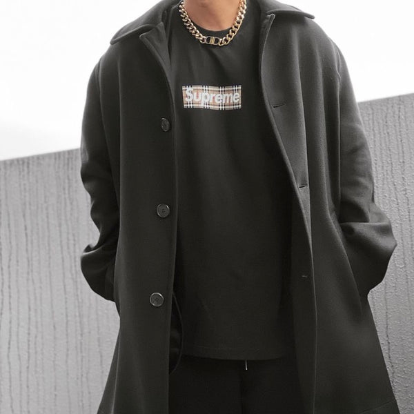 SUPREME X BURBERRY Box Logo Tee Black supreme supreme - originalfook singapore