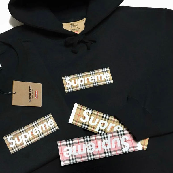 SUPREME X BURBERRY Box Logo Hoodie Black