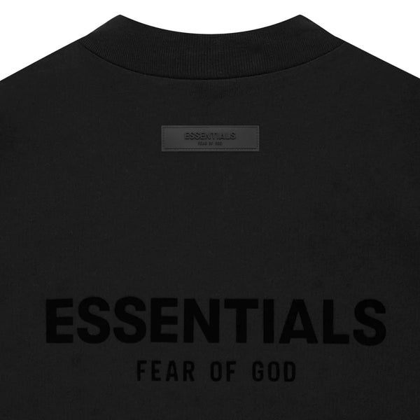 FEAR OF GOD Essentials Felt Logo Long Sleeve Tee Black FEAR OF GOD FEAR OF GOD - originalfook singapore