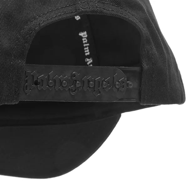 PALM ANGELS Curved Rubberized Logo Baseball Cap Black PALM ANGELS PALM ANGELS - originalfook singapore