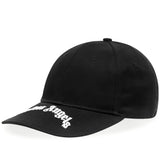 PALM ANGELS Curved Rubberized Logo Baseball Cap Black PALM ANGELS PALM ANGELS - originalfook singapore