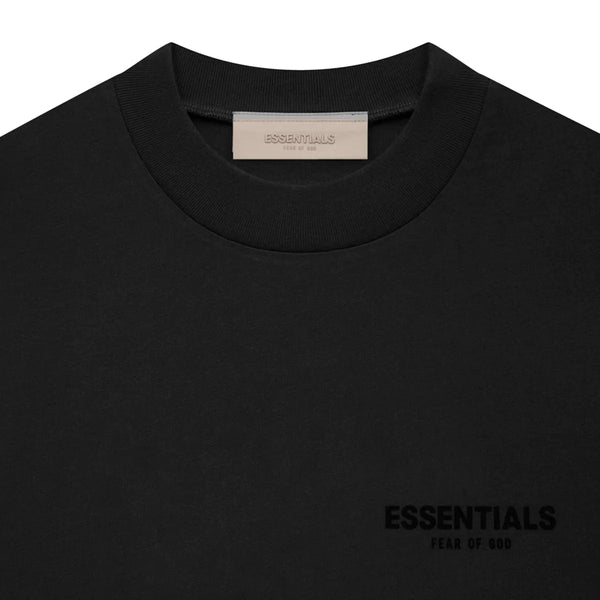 FEAR OF GOD Essentials Felt Logo Long Sleeve Tee Black FEAR OF GOD FEAR OF GOD - originalfook singapore